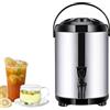 WLLWMYLY thermos, distributore di bevande in acciaio inossidabile con rubinetto, mantiene la temperatura (calda o fredda) fino a 10-12 ore, ideale per preparare tè, caffè e latte caldo, (Nero, 10L)