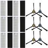 Oniissy 6Pcs Spazzole Laterali Con 6 Pz Filtro Spazzola Kit di Ricambio Cura Pavimento Per Silver* crest SSRA 1 Robot Aspirapolvere Parti