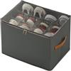 Allthingstore Scarpiera pieghevole in tessuto con 16 divisori regolabili per una disposizione efficiente e personalizzabile delle scarpe (grigio)