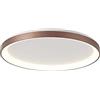Planetitaly Merope 400 plafoniera tonda moderna LED CCT 30W 3000K 4000K lampada luce soffitto parete muro ufficio studio 230V 38cm colore Marrone