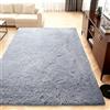 QENHYUN Tappeto da Soggiorno 100 x 150 cm Morbido Tappeto Pelo Lungo Antiscivolo Lavabili per Scendiletto Camera da Letto, Cucina y Soggiorno, Grigio Chiaro