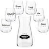 Generico Set Caraffa e 6 Bicchieri Personalizzati con Cognome Famiglia e Nomi Adatti ad Acqua Vino Birra Tutte le Bevande Idea Regalo Casa Cena Pranzo Feste Famiglia Natale Compleanno Decorazioni