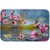 A.Monamour Tappetino per Bagno Antiscivolo Assorbente Morbido Riflesso Del Cigno Della Farfalla Del Fiore Della Magnolia Nel Paesaggio Della Natura Del Lago Zen Tappeto Doccia Cucina 40x120cm