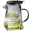 FUYTERY Teiera di vetro con Infuser rimovibile, Kungfu Tea Art Glass Teiera Filtro in acciaio inossidabile Jug con Infuser, Blooming e Loose Leaf Tea Maker Set (750ML, 1000ML) (Bianco, 750ML)