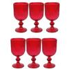 COSE DA CASA Set 6 Calici in Vetro Rosso 260ml Bicchieri Eleganti a Calice Ideali per Vino anche Acqua, Aperitivo -piede alto Design rigato Alta Qualità Occasioni Speciali