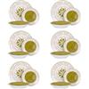 KASANOVA Servizio 18 piatti porcellana Mistral verde