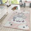 TT Home Tappeto per bambini Bambine Tappeto da gioco Grazioso Unicorno Nuvole In Rosa Bianco Lilla, Dimensione:160x230 cm