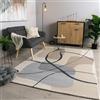 TT Home Tappeto Da Salotto A Pelo Corto Moderno Morbido Peluche Design Astratto Ottica, Colore:Grigio Crema, Dimensione:120x170 cm