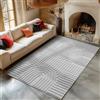 Carpetsale24 tappeto 160x230 cm argento a pelo alto per soggiorno, morbido e soffice, stile boho scandinavo, shaggy a pelo lungo, facile da pulire con retro in juta