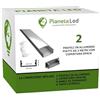Pianeta Led PROFILO IN ALLUMINIO LP1030 IN BARRE DA 2 METRI PER DOPPIA STRISCIA A LED CON COVER OPACA O TRASPARENTE TAPPI E GANCI DI MONTAGGIO INCLUSI (2 BARRE DA 2 MT (4MT), COVER OPACA)