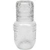 Generic Set di caraffa da comodino e bicchiere, in smerigliato con di neve goffrato, da portata individuale con, circa 18 x 9,3 cm, per acqua, frullati, caffè freddo, per
