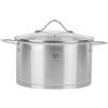 KARL HAUSMANN Pentola Acciaio Inox - 3.6L - 20 cm - Casseruola Induzione con Coperchio Vetro - Pentola Inox 18/0 - Scala Misura - Per Tutti i Fuochi - Pentole Acciaio Inossidabile