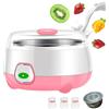 POCDUUA Yogurtiera Automatica Con Contenitore in Acciaio Inox Da 1 Litro E 3 Bottiglie in Vetro - Triplo Controllo Della Temperatura Costante A 42°C E Coperchio A Doppia Tenuta Per Dessert,Pink