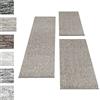 Carpettex Set di tappeti a pelo corto per il letto della camera da letto altezza del pelo 4mm 3 pezzi, colore:Beige, set letto:2 pezzi 80x150 + 1 pz 80x250