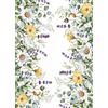 Craft Kreatively Carta di riso con bordo con fiori selvatici, 29,21 x 40,64 cm, 3 fogli stampati di carta di gelso, 36 g/m², fibre visibili per decoupage, rinnovamento di mobili, artigianato