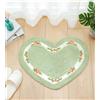 scoseptzy Tappeto a forma di cuore in stile rurale floreale, assorbe l'acqua, tappetino per bagno, doccia, camera da letto e soggiorno (50 x 60 cm, verde)