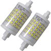 LED ATOMANT 2x Lampadina LED R7S 10W 78mm Dimmerabile Bianco Neutro 900lm | 4500K, Angolo di apertura 360°