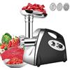 SanBouSi Tritacarne elettrico da 800 W, con 3 piastre e tubi di riempimento per salsicce, in acciaio inox, nero
