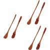 Amosfun 3 Set Di Cucchiaini Da Caffè Rotondi in Stile Giapponese Con Manico in Legno Cucchiaini Per Mescolare Cucchiaini Riutilizzabili Cucchiai Piatti 2 Pezzi*3