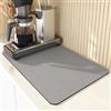 XXIUDEE Tappetino scolapiatti lavabile per scolapiatti sotto il lavello, piani di lavoro per bar, scolapiatti con fondo antiscivolo, super assorbente (80 x 50 cm, grigio)