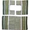 HOME ZEN HOUSEHOLD LINEN Set di tappeti da bagno AGATHA, 3 pezzi, 100% cotone idrofilo superassorbente, 1 tappetino 47x78 cm + 2 tappetini 47x38 cm scendi bidet e scendi water (VERDE)