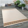Paco Home Tappeto per terrazza, balcone e cucina, design etnico, motivo geometrico, Dimensione:120x170 cm, Colore:Crema