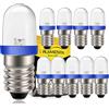 Ruiandsion 10pcs LED Torcia Lampadine 12V E10 Lampadina LED Mini Lampade Bianco/Blu/Rosso/Verde/Giallo E10 Base LED Lampadina (Blu)