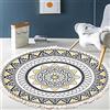 Duories Tappeto vintage bohémien in cotone,motivo mandala,lavabile,tessuto a mano,con nappe,per camera da letto,corridoio,soggiorno,tavolino da caffè,lavabile in lavatrice,100 cm,motivo floreale #11