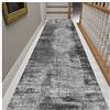 Siunwdiy Tappeto Corridoio Passatoia Tappeti Corridoio Extra Antiscivolo Morbido Pila Densa Tappeto per Cucina, Bagno Portico Ingresso Pad, Easy Clean -nero - grigio,Black gray,60x300cm