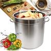 Aohuada Pentola in Acciaio Inox 201 per Induzione - 35/50/70 Litri Con Coperchio - Alta per Zuppa, Grande per Verdure, da Campeggio - per Stufare e Arrostire