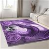 Generico Art Tappeto da Soggiorno 140x200 cm Drago viola teschio rosa Tappeti per Soggiorno Camera da Letto Sala da Pranzo Corridoio, Tappeto Rettangolare Lavabile in Lavatrice, Viola