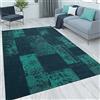 Paco Home Tappeto Salotto Moderno Soggiorno Pelo Corto Vintage Motivo Persiano Motivo Ornamenti, Dimensione:80x150 cm, Colore:Turchese