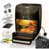 Juskys friggitrice ad aria 12L - nera, Airfryer con schermo LCD touch, 10 modalità, regolazione 25-200 °C & kit completo