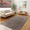 TT Home Tappeto Soggiorno Moderno a Pelo Corto - Morbido e Antiscivolo, Lavabile, per Camera da Letto, in Finta Pelliccia, Colore:Beige Tortora, Dimensione:140x200 cm