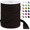 LEREATI Fettuccia Cotone 12mm x 50m Nastri in Sbieco di Cotone, Nastri in Sbieco per Cucito, Bordare, Rilegature, Sartoria, Grembiuli, Fai da Te (Marrone)