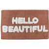 INTRECCI Tappeto Rettangolare 50x80 cm in Spugna Hello Beautiful Ruggine, Tappetino Multiuso in Cotone Pelo Corto Bagno Materassino Scendidoccia Camera Soggiorno