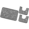 emmevi Tappeto Bagno Damascato Parure Set 3 Pezzi Morbido Soffice Assorbente Antiscivolo Lavabile Grigio