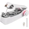 Mipcase Mini macchina da cucire portatile per vestiti, fai da te, viaggi, arte e macchina da cucire manuale facile da usare (bianco)