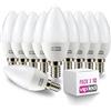 VIP LED VIPLED - SET di 10 LAMPADINE LED - CANDELA C37 E14 - 5W EQUIVALENTI A 35W DELLA LAMPADINA TRADIZIONALE - LUCE FREDDA 6000K - 360 LUMEN