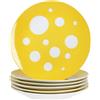 MamboCat Pula - Set di 6 piatti da torta, in porcellana bianca con pois per 6 persone, piccoli piatti per insalata, dessert, finger food & Co.
