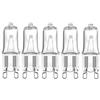 Avfora 5 pezzi G9 AC 200-240V 25W 40W 60W Lampadina alogena portatile a luce calda Lampada 2700K Lampadina a capsula globo trasparente Base a 2 pin 40W Trasparente