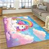 PEIHUODAN Tappeto Cameretta Bambine, Morbido Soffice, Stampa Unicorni Rosa Arcobaleno, Graziosa Decorazione Cartoni Animati, Tappetino Da Gioco Per Bambini, Decorazione Camera Bambini (Colore 3,160x200cm)