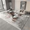18meng Art Tappeto da soggiorno 150 x 180 cm rosso grigio astratto design moda a righe tappeti per soggiorno camera da letto sala da pranzo corridoio tappeto rettangolare lavabile in lavatrice