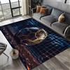 Xisnuient Tappeto con Motivo a Pallone da Calcio per la Decorazione della Casa,Tappeti per Camera da Letto dei Bambini,Soggiorno Cucina Corridoio Bagno Porta D'ingresso Tappetino (Blu,120x180 cm)