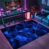 PEIHUODAN Tappeto Camera Da Letto Ragazzo Bambini, Gaming Pavimento Antiscivolo, Zone Game 3D, Stampa geometrica in stile neon, Decorative Accessori Stanza, Adatto Per Scrivania E Sedia (Colore 1,120x180cm)