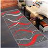 Siunwdiy Grigio rosso Tappeto Cucina Passatoia 1.2 Metri Antiscivolo Lavabile Tappeto Corridoio Pelo Corto Motivo retrò Marocchino Tappetino per Cameretta Soggiorno Corridoio Entrata,50X120CM