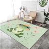 Generico Tappeto Salotto Piccole Dimensioni - Verde Salvia 60x90 cm Tappeto Antiscivolo Lavabile a Pelo Corto Carino Cartone Animato Rana Fiori Motivo per Camera Da Letto Corridoio Soggiorno Sala