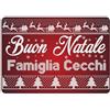bubbleshirt Tappeto Zerbino Natalizio Personalizzabile - Buon Natale | Tappeto Antiscivolo 60x40 cm