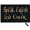 MsMr Zerbino d'ingresso, divertente e creativo, con scritta Speak Friend and Enter, per interni ed esterni, in tessuto non tessuto, parte superiore 59,9 x 40 cm