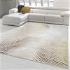 Teppich-Traum Tappeto moderno Design per il Soggiorno Rami di Palma | easy care | crema oro, 140x200 cm